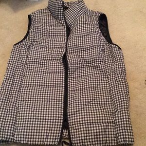 Gingham nylon/down vest